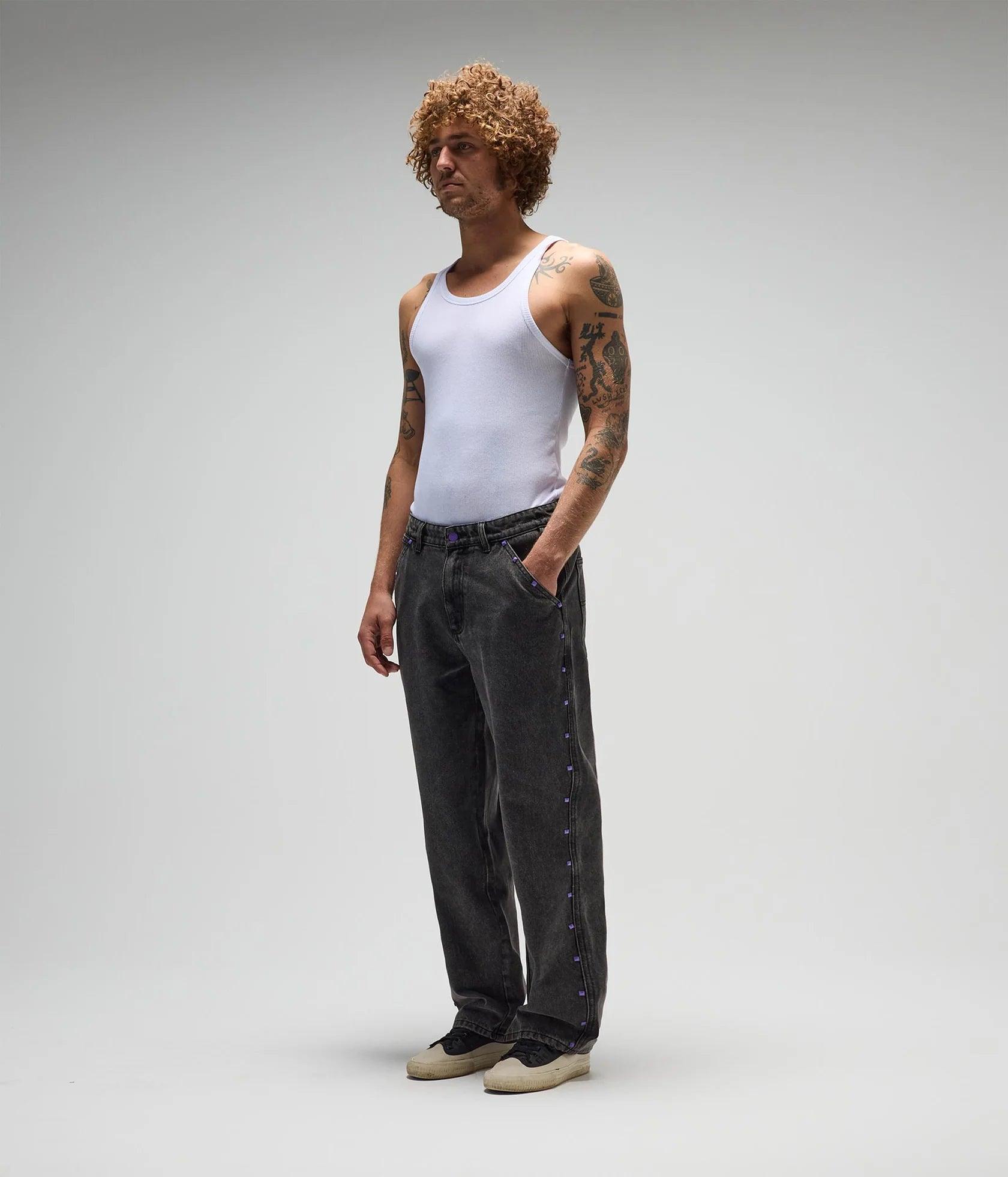 STUDDED DENIM PANT | RAGE X FORMER
