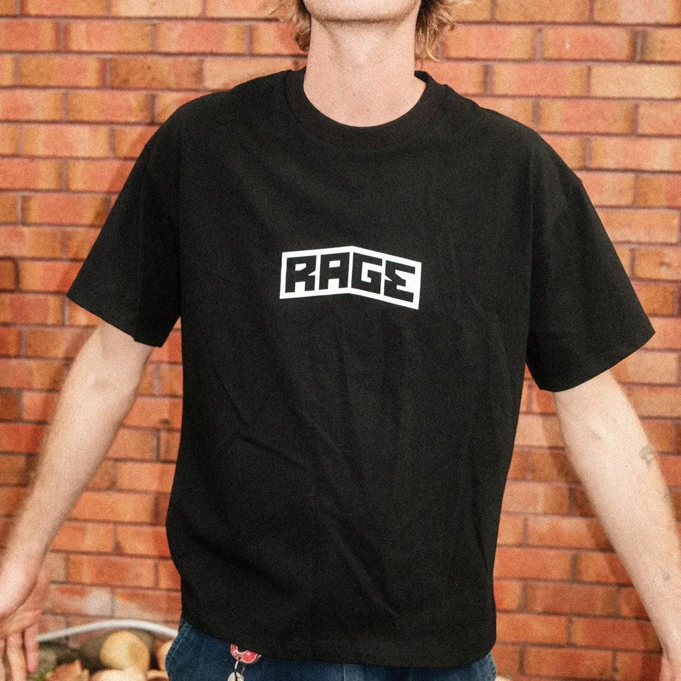 LOGO T-SHIRT - BLACK - RAGE RAGE RAGE