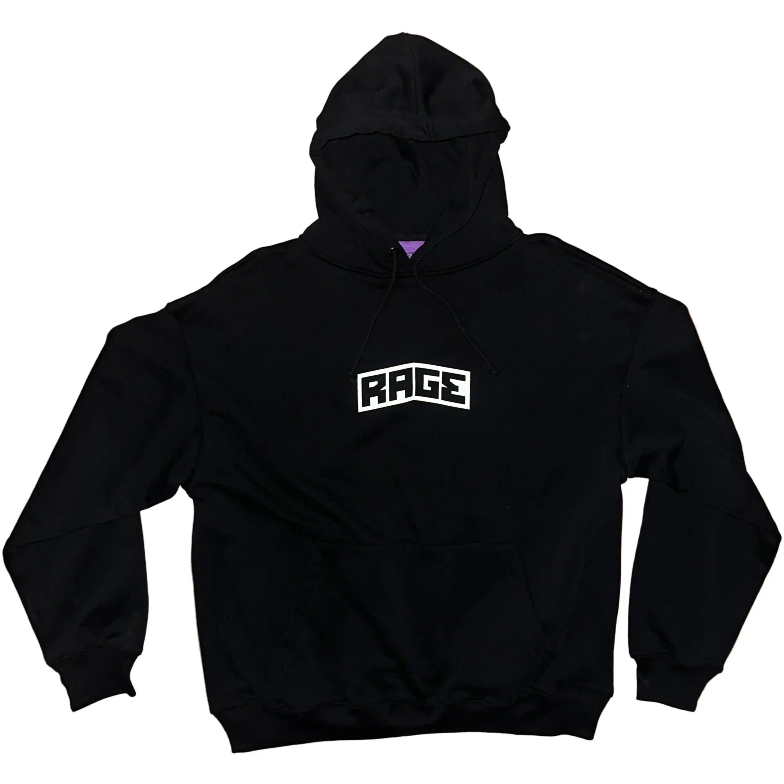 LOGO HOOD - BLACK - RAGE RAGE RAGE