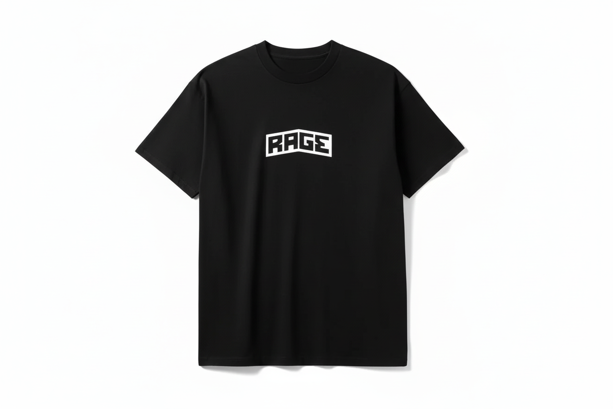 RAGE Logo T-Shirt with white background