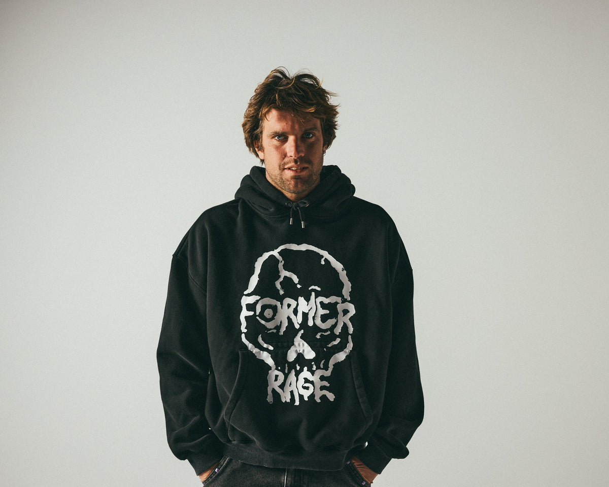 SKULLZ BOXY HEAVY HOOD | RAGE X FORMER by RAGE RAGE RAGE